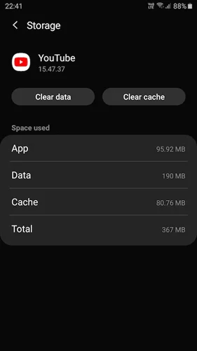 clear youtube cache android