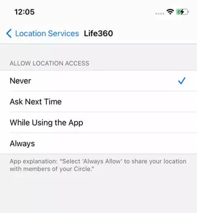 turn off location services life360