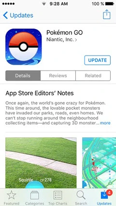 update pokemon go iphone